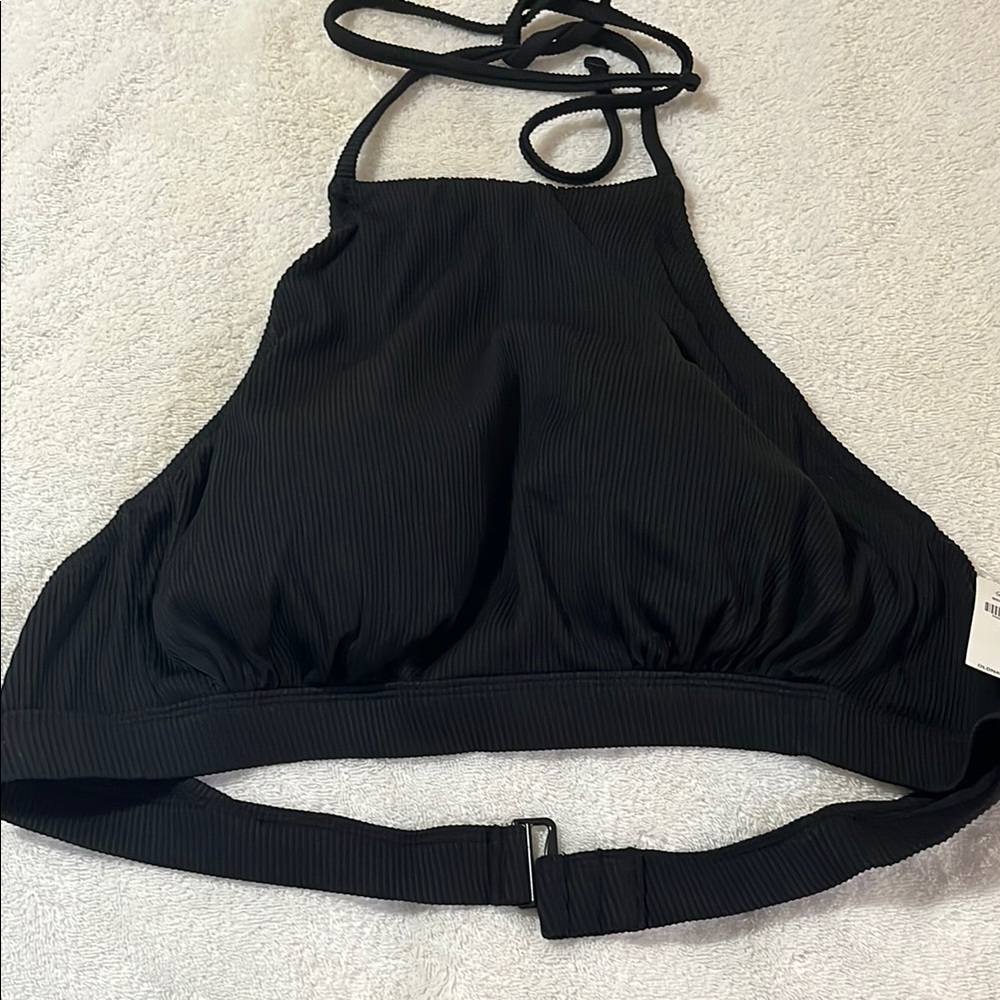 Old Navy Black Ribbed Bikini Top